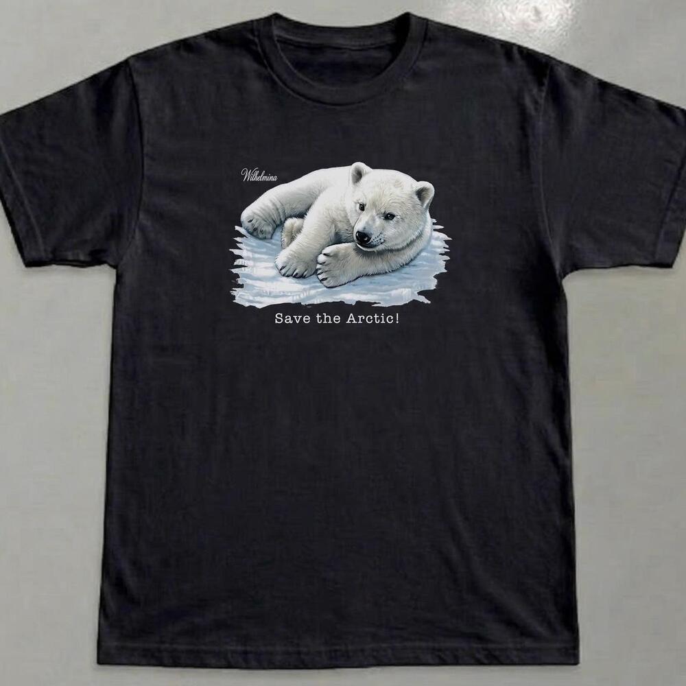 Save The Arctic Black Cotton T Shirt